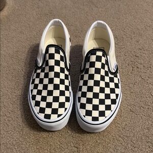 Vans Black and White Checkered Slip-On Sneakers